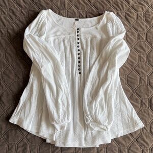 Free People Boho White Top